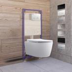 Toiletset Budget 93 Mudo Randloos Met Zitting Mat Wit Met, Ophalen of Verzenden, Nieuw, Chroom, Overige typen