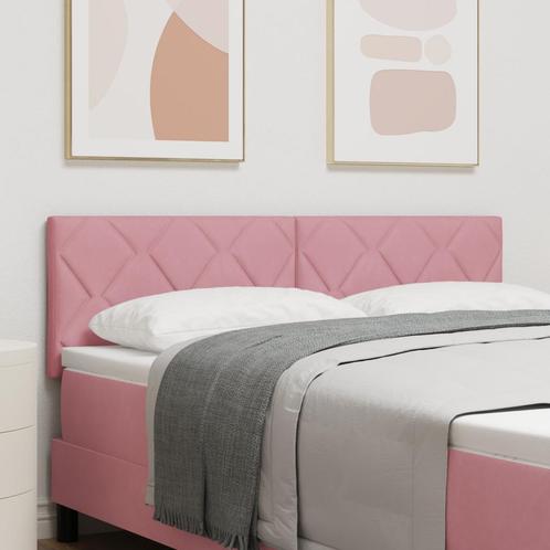 vidaXL LED Hoofdbord met Diamant Blokken Ontwerp in Roze,, Huis en Inrichting, Slaapkamer | Bedden, Nieuw, Stof, Verzenden