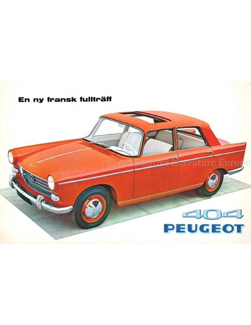 1961 PEUGEOT 404 BROCHURE ZWEEDS, Boeken, Auto's | Folders en Tijdschriften, Peugeot