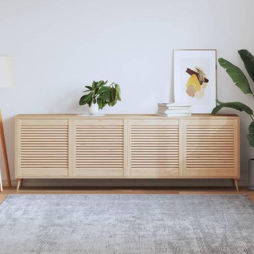 vidaXL Kastdeuren met lamellen 4 st 61,5x59,4 cm massief, Huis en Inrichting, Kasten | Overige, Nieuw, Verzenden