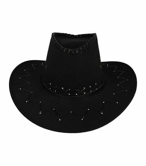 Cowboyhoed - Western hoed met stiksel onesize - Zwart, Kleding | Dames, Hoeden en Petten