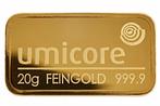 20 gram goudbaar Umicore, Postzegels en Munten, Edelmetalen en Baren, Verzenden, Goud