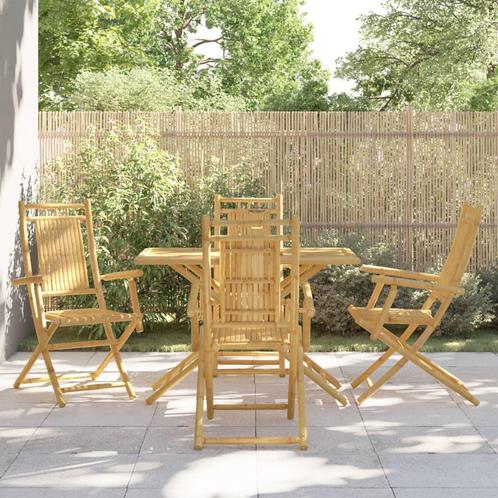 vidaXL 5-delige Tuinset bamboe, Tuin en Terras, Tuinsets en Loungesets, Tuinset, Nieuw, Hout, Verzenden