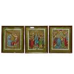 Billaux-Grossé Brussel - Set van 3 ingelijste religieuze