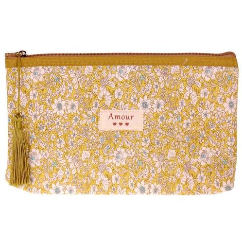 Toilettas Stof Lichtgroen - Witte Bloemen met Lichtblauw - R, Sieraden, Tassen en Uiterlijk, Toilettassen, Meisje, Nieuw, Ophalen of Verzenden