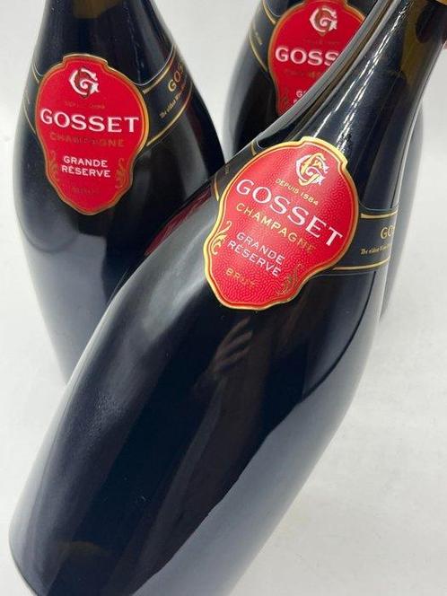 Gosset, Champagne Grande Reserve - Champagne Brut - 3, Verzamelen, Wijnen