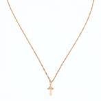 Ketting met hanger - 14 karaat Roségoud - Kruis
