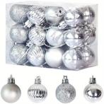 Kerstballen 24 stuks - Zilver, Nieuw, Verzenden