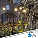 Solar priklamp Miami | Warm wit licht | Set van 4 stuks, Tuin en Terras, Zonne-energie, Kunststof, Verzenden, Minder dan 50 watt