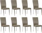 Set van 8 Leren eetkamerstoelen - Echt leer, Modern, Comfort, Overige kleuren, Nieuw, Leer, Ophalen of Verzenden
