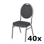 Stackchair Parijs | 40x | Zwart | Stalen Frame Luxus, Verzenden, Nieuw in verpakking