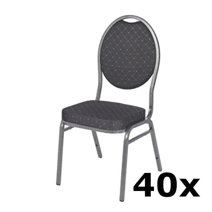 Stackchair Parijs | 40x | Zwart | Stalen Frame Luxus, Zakelijke goederen, Horeca | Keukenapparatuur, Nieuw in verpakking, Verzenden