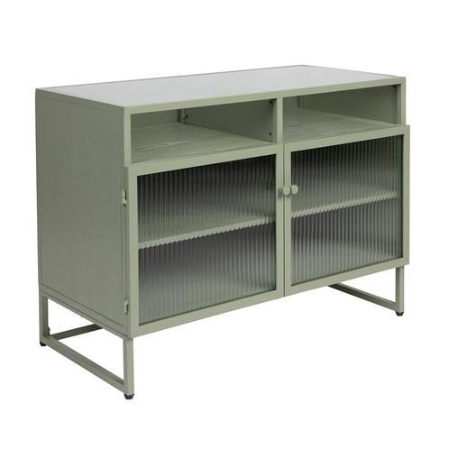 *WOONWINKEL* Lichtgroen Dressoir Met Ribbelglas, Huis en Inrichting, Kasten | Dressoirs, Nieuw, Verzenden