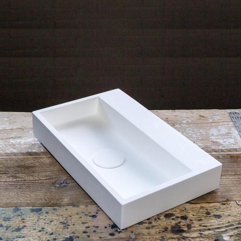 Fontein Crosstone Solid Surface Rechthoek 38x24x7 cm Mat Wit, Doe-het-zelf en Verbouw, Sanitair, Overige typen, Nieuw, Ophalen of Verzenden