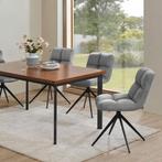 Eetkamerstoel / Draaistoel Dallas - Set van 2 - Lichtgrijs, Huis en Inrichting, Stoelen, Verzenden, Nieuw