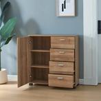 [en.casa] Halmeubel Döbritz 84x80x28 cm eikenkleurig, Huis en Inrichting, Verzenden, Nieuw