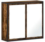 Gerookt Eiken Badkamerkast met Spiegel – Wandkast 65×20×60 c, Huis en Inrichting, Kasten | Overige, Verzenden, Nieuw