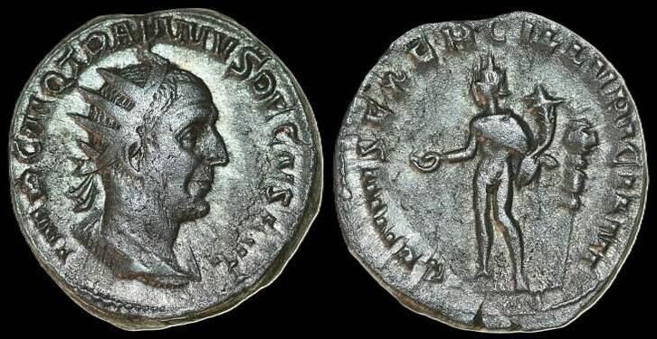 249-251 n Chr Trajan Decius ad 249-251 Ar Antoninianus 22..., Postzegels en Munten, Munten | Europa | Niet-Euromunten, Verzenden