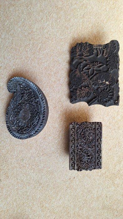 Drukblokken (3) - Trabajo manual - India - Indi-drukblokken, Antiek en Kunst, Curiosa en Brocante