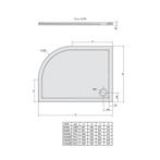 Douchebak Marmer Sapho Rena 120x90x4 cm Kwartrond Links Wit, Ophalen of Verzenden, Nieuw