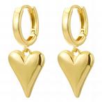 18K gold plated Stainless steel Hearts earrings, Intensity, Verzenden