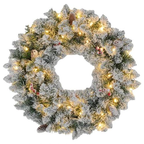 Kerstkrans Met LED-verlichting, Rode Bessen, Realistische Ui, Diversen, Kerst, Nieuw, Verzenden