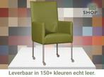 Leren eetkamerstoel Spark - Toledo Apple Green (groen) -, Nieuw, Ophalen of Verzenden, Eén, Industrieel, Modern