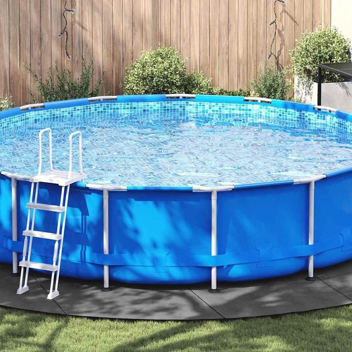 vidaXL Zwembad Grondzeil Lichtgrijs Ø 610 cm Polyester, Tuin en Terras, Zwembad-toebehoren, Nieuw, Verzenden