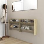 vidaXL Wandschoenenkasten 2 st 80x18x60 cm spaanplaat sonoma, Verzenden, Nieuw