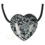 Sneeuwvlok Obsidiaan doorboorde hart hanger ± 3 cm Nr 16, Verzenden, Nieuw