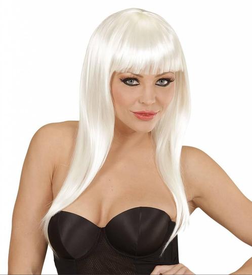 Langharige pruik wit, Kleding | Dames, Carnavalskleding en Feestkleding, Nieuw, Ophalen of Verzenden