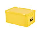 Koffer - 600 x 400 x H 295 mm - geel - stapelbak met deksel, Ophalen of Verzenden, Nieuw