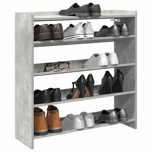 vidaXL Schoenenrek 80x25x81 cm bewerkt hout betongrijs, Huis en Inrichting, Kasten | Schoenenrekken, Nieuw, Verzenden