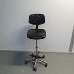 Labkoo hoge werkplaatsstoel met schade - zwarte PU zitting, Huis en Inrichting, Nieuw, Ophalen of Verzenden