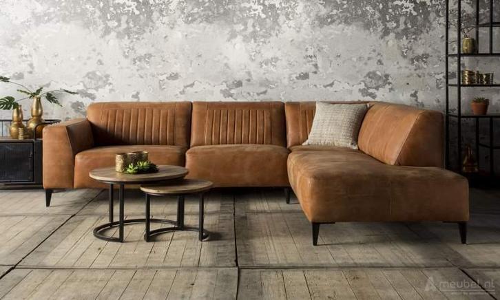 Hoekbank Aspen - hoekbanken - Cognac, Huis en Inrichting, Banken | Sofa's en Chaises Longues, Nieuw, Leer