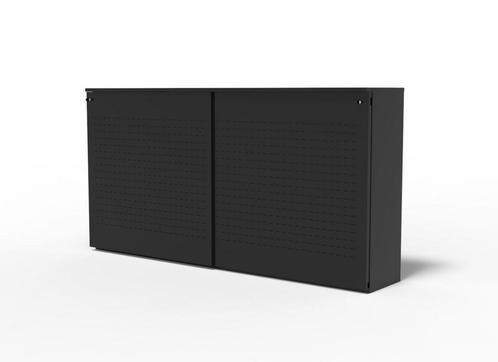 Half hoge e schuifdeurkast zwart 160x48x122, Huis en Inrichting, Kasten | Overige, Ophalen of Verzenden
