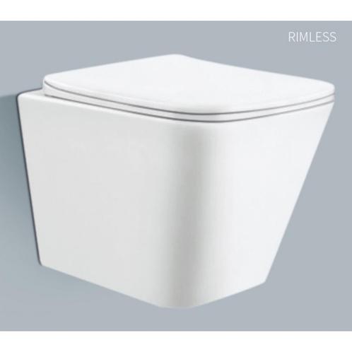 Wandcloset BWS Piazza Rimless Glans Wit (Inclusief Softclose, Doe-het-zelf en Verbouw, Sanitair, Overige typen, Nieuw, Ophalen of Verzenden