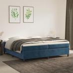 vidaXL Boxspring bed 200x200 cm fluweel donkerblauw, Overige maten, 200 cm, Stof, Verzenden