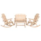 vidaXL 4-delige Loungeset massief vurenhout, Verzenden, Nieuw, Hout, Loungeset