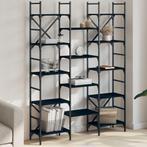 vidaXL Boekenkast 127,5x28,5x172,5 cm bewerkt hout zwart, Huis en Inrichting, Verzenden, Nieuw, Overige houtsoorten