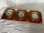 Maritieme objecten - Vintage. Aneroïde thermometer, klok en