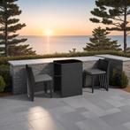 Aluminium wicker bistroset Hamburg - zwart, Tuin en Terras, Tuinsets en Loungesets, Verzenden, Nieuw