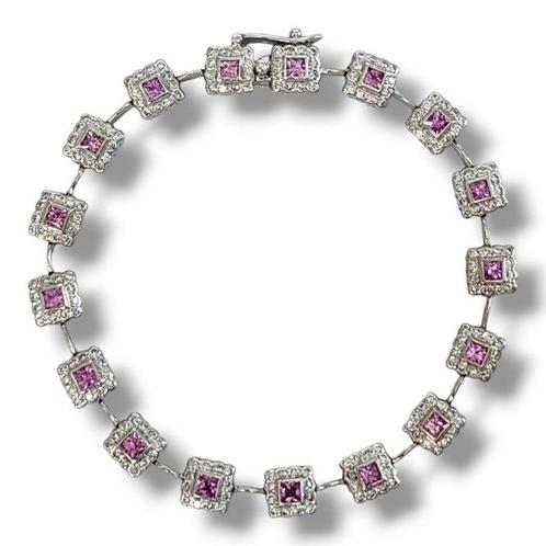 Armband - 18 karaat Witgoud, Mooi 18K gouden en diamanten, Sieraden, Tassen en Uiterlijk, Armbanden