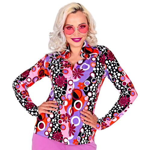 Disco 70S Blouse Paars Roze Dames, Kleding | Dames, Carnavalskleding en Feestkleding, Nieuw, Verzenden