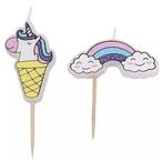 Taartkaarsjes Unicorn & Regenboog**, Verzenden, Nieuw