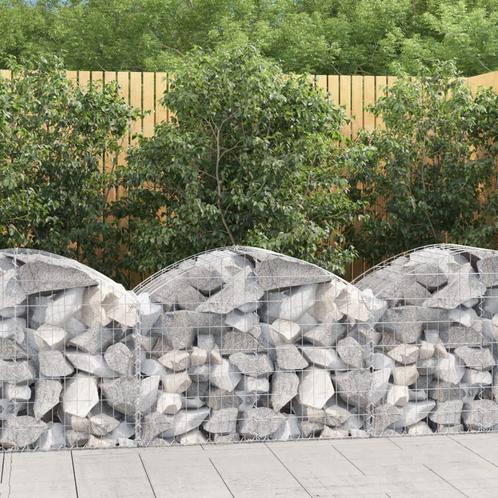 vidaXL Schanskorf gewelfd 100x50x60/80 cm gegalvaniseerd, Tuin en Terras, Bloembakken en Plantenbakken, 100 cm of meer, Nieuw