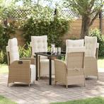 vidaXL 5-delige Tuinset Beige Poly Rattan, Tuin en Terras, Verzenden, Nieuw, Rotan, Tuinset