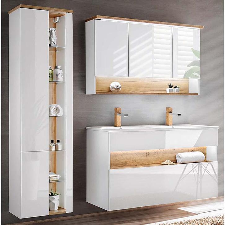 Badkamermeubel Baya White 120CM (Badkamermeubels), Huis en Inrichting, Badkamer | Badkamermeubels, Nieuw, Ophalen of Verzenden