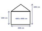Premium Partytent PVC 4x6x2 mtr in Wit-Blauw (4x6 meter), Verzenden, Nieuw, 2 meter of meer, Partytent
