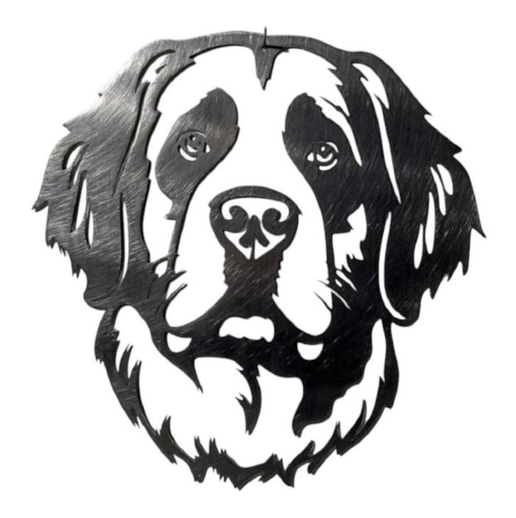 Wanddecoratie metaal hond Sint Bernard 33 cm, Tuin en Terras, Tuinwanddecoratie, Verzenden
